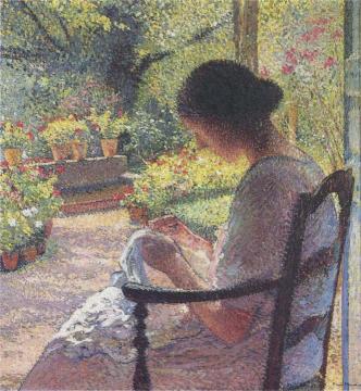 A woman sewing Artwork by Henri Martin