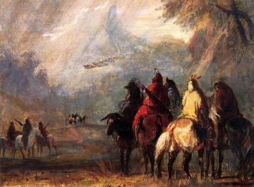 Caravan Passing A Mountain Gorge In A Storm Artwork by Alfred Jacob Miller
