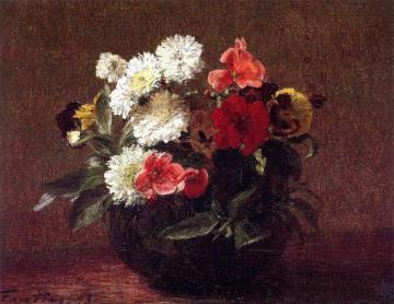 Flowers in a Clay Pot Artwork by Henri Fantin-Latour