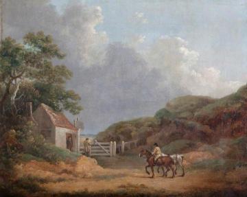 Wooded Landscape with a Toll Gate Artwork by George Morland