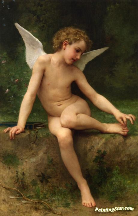 Cupid With Thorn Artwork by William Adolphe Bouguereau