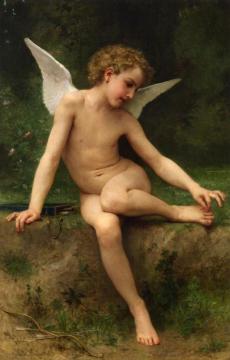 Cupid With Thorn Artwork by William Adolphe Bouguereau