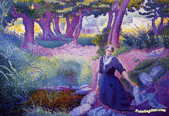 The Washerwoman Artwork by Henri Edmond Cross