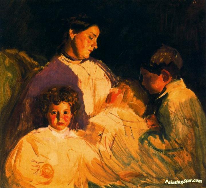 Retrato de su mujer e hijo Artwork by Jose Mongrell Torrent