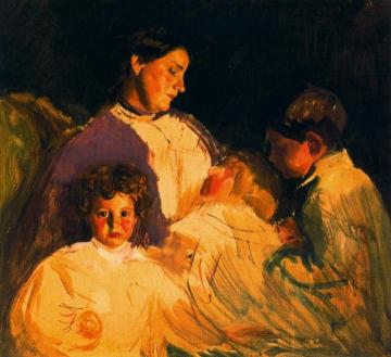 Retrato de su mujer e hijo Artwork by Jose Mongrell Torrent