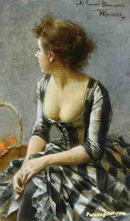 Portrait of a Woman Artwork by Frederik Henrdik Kaemmerer