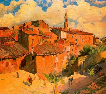 El pueblo de los avellanos Artwork by Joaquin Mir Trinxet