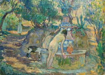 By the Fountain Artwork by Henri Lebasque