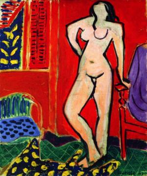 Pink Nude, Red Interior Artwork by Henri Matisse