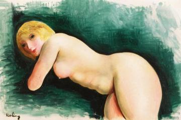 Reclining Nude Artwork by Moise Kisling