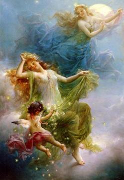 In The Night Sky Artwork by Hans Zatzka