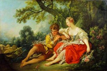 Shepherd Piping To A Shepherdess Artwork by Francois Boucher