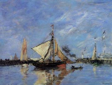 Trouville, the Jettys, High Tide Artwork by Eugène-Louis Boudin