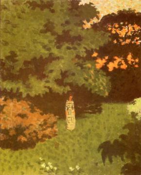 Young Woman in a Landscape Artwork by Pierre Bonnard