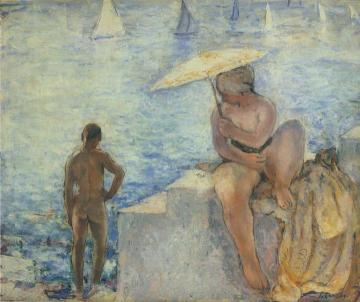 Young Bather with Parasol Artwork by Henri Lebasque