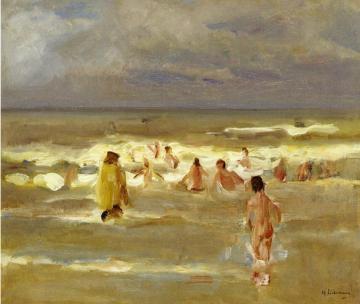 Bathing Boys Artwork by Max Liebermann
