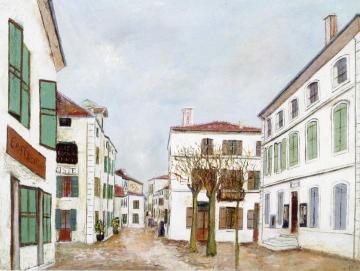 Town Hall Plaza in a Provançal Village Artwork by Maurice Utrillo