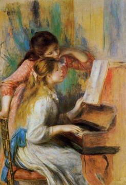 Girls at the Piano Artwork by Pierre Auguste Renoir