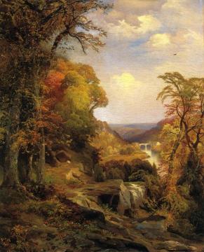 On the Wissahickon near Chestnut Hill Artwork by Thomas Moran