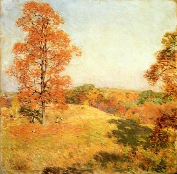 Nut Gathering Artwork by Willard Leroy Metcalf