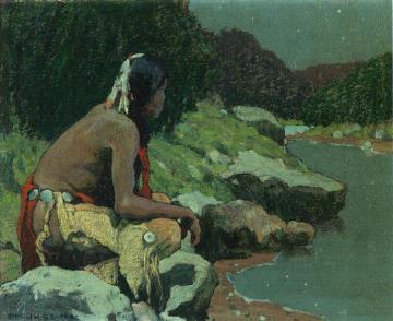 Moonlight On The Hondo Artwork by E. Irving Couse