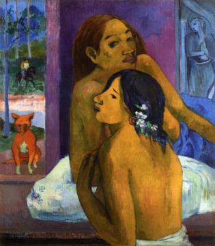 Two Women Artwork by Paul Gauguin