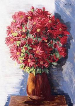 Bouquet of Dahlias Artwork by Moise Kisling