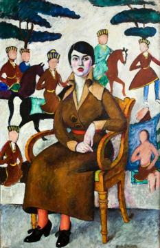 Portrait of a lady in a chair Artwork by Ilya Mashkov