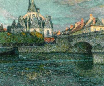 The Church, Nemours Artwork by Henri Le Sidaner