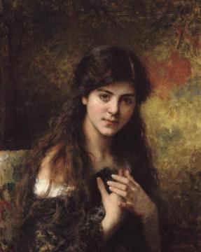 Portrait of a Young Girl Artwork by Alexei Harlamoff