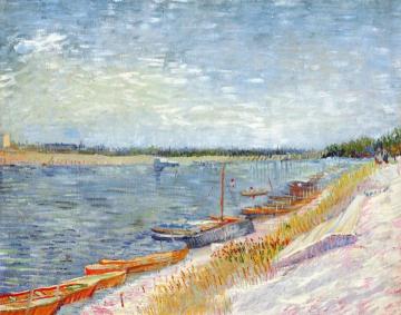 Moored Boats Artwork by Vincent Van Gogh