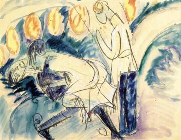 Pantomime Reimann 3 Artwork by Ernst Ludwig Kirchner