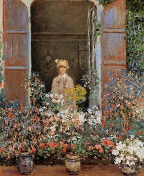 Camille Monet at the Window, Argenteuile Artwork by Claude Oscar Monet