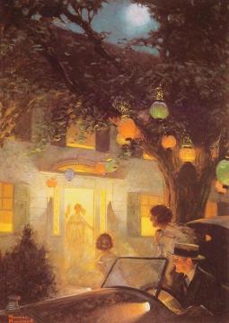 And the Symbol of Welcome is Light Artwork by Norman Rockwell