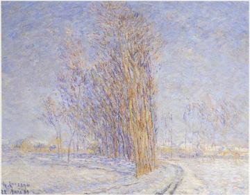 Landscape in snow Artwork by Gustave Loiseau