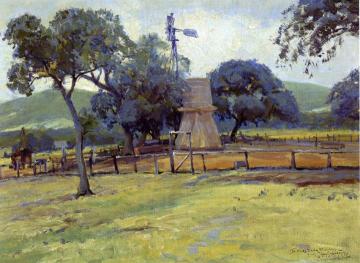 Windmill on Williams' Ranch Artwork by Julian Onderdonk