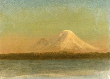 Snow-Capped Moutain at Twilight Artwork by Albert Bierstadt
