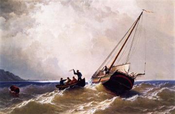 Tow Boat And Sloop Artwork by William Bradford