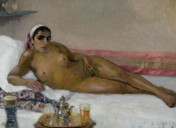 Petite Moorish Dancer at Rest (Petite danseuse Mauresque au repos) Artwork by Elie Anatole Pavil