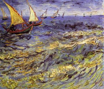 Fishing Boats At Sea Artwork by Vincent Van Gogh