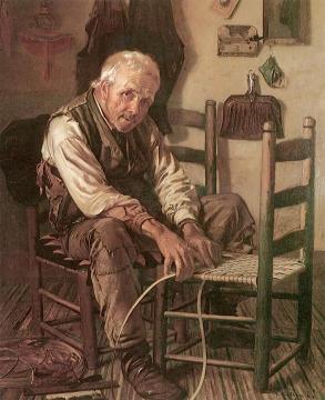 Caning the Chair Artwork by John George Brown
