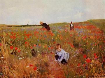 Red Poppies Artwork by Mary Cassatt