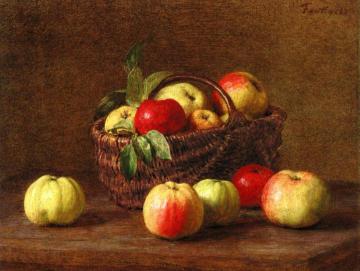 Apples In A Basket And On The Table Artwork by Henri Fantin-Latour