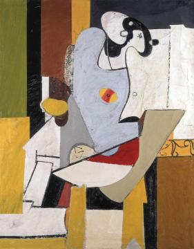 Blue Figure in a Chair Artwork by Arshile Gorky