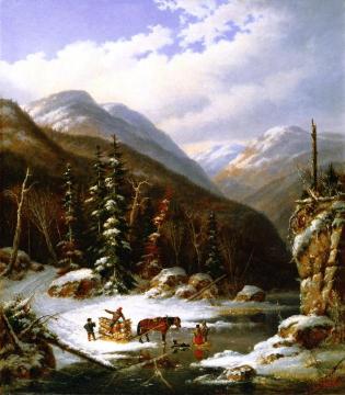 In the Jardin de Caribou, 59 Miles below Quebec Artwork by Cornelius Krieghoff