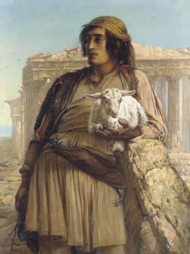 A Shepherd Boy Standing Before The Parthenon Artwork by Elisabeth Jerichau-Baumann