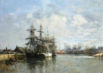 Le Havre, The Boat Basin Artwork by Eugène-Louis Boudin