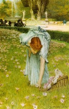 Flora: Spring In The Gardens Of The Villa Borghese Artwork by Sir Lawrence Alma Tadema