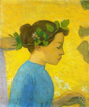 Girl With Chain Of Flowers Artwork by Aristide Maillol