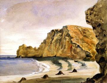 Cliffs at Étretat Artwork by Eugène Delacroix